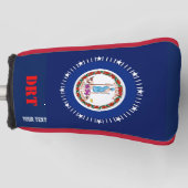 パーソナライズaのあなたの文字のヴァージニアの州の旗 ゴルフヘッドカバー (正面)