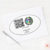 パーソナライズBGを持つ会社のギフトQRcode 楕円形シール (封筒)