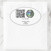 パーソナライズBGを持つ会社のギフトQRcode 楕円形シール (バッグ)
