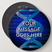 パーソナライズDNA ID ブルー 缶バッジ (正面&裏面)