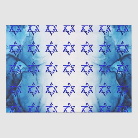 パーソナライズHANUKKAHへブル星ティッシュペーパー 薄葉紙 (正面)