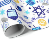 パーソナライズHAPPY HANUKKAHホリデーラッピング紙 ラッピングペーパー (ロールコーナー)