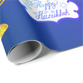 パーソナライズHAPPY HANUKKAH（ユダヤ教）メノラー包装紙 ラッピングペーパー (ロールコーナー)