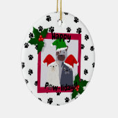 パーソナライズHappy Pawlidaysオーナメント愛犬家 セラミックオーナメント (右)