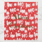 パーソナライズHO HOクリスマスホリデーワインラベル ワインラベル (シングルラベル)