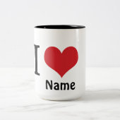 パーソナライズIハート名コーヒーマグ ツートーンマグカップ (中央)