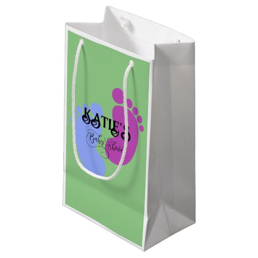 パーソナライズitユニセックスベビー足フラットアイコン スモールペーパーバッグ (正面アングル)
