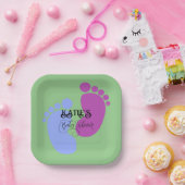 パーソナライズitユニセックスベビー足フラットアイコン ペーパープレート (パーティー)