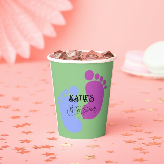 パーソナライズitユニセックスベビー足フラットアイコン 紙コップ (インサイチュ)