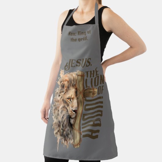 パーソナライズl聖なる書物、 経典lイエスlライオン、男 エプロン (インサイチュ)