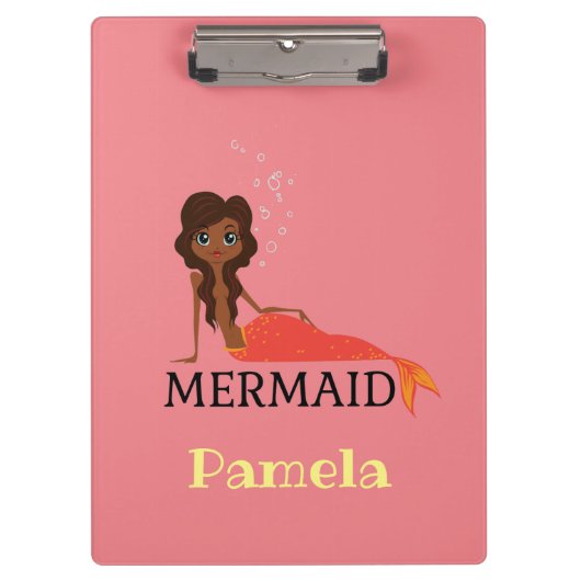 パーソナライズMermaidデザイン クリップボード (正面)