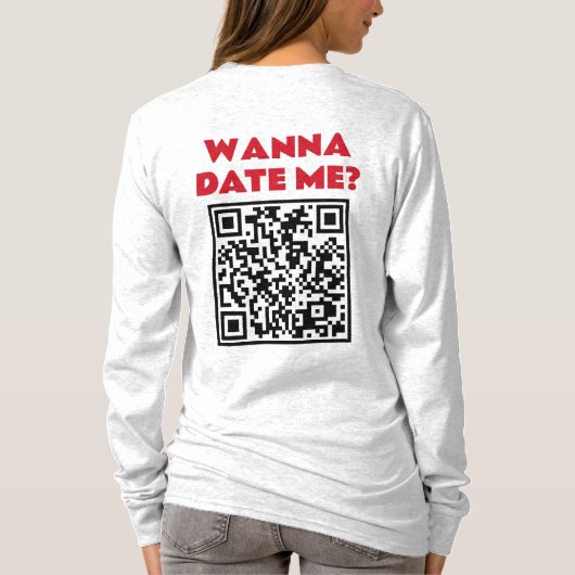 パーソナライズQRコード – デートして/結婚してね Cool Tシャツ (裏面)