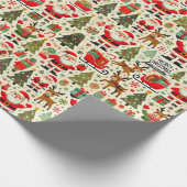 パーソナライズSanta Claus Rudolphレッドノーズトナカイ ラッピングペーパー (角)