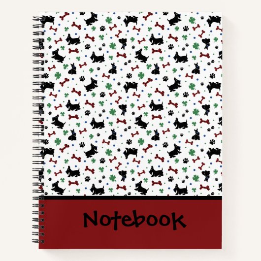 パーソナライズScottieシャムロックカラフルラッキービッグ ノートブック (正面)