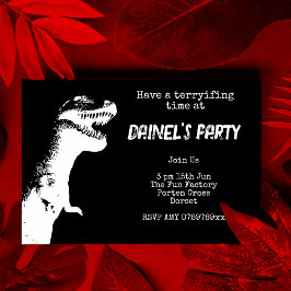 パーソナライズTレックス誕生日パーティー 招待状