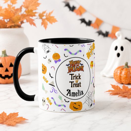パーソナライズTrick or Treat かわいいハロウィン マグカップ