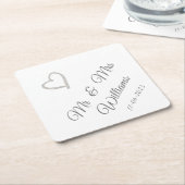 パーソナライ結婚ズの正方形紙コースター スクエアペーパーコースター (アングル)