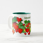 パーソナラカラフルイズ可能なイチゴ ツートーンマグカップ (正面左)