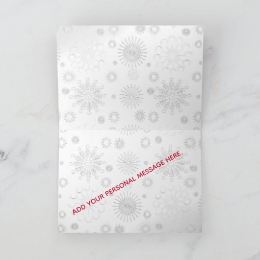 パーソナルおもしろいバイクバイクもしくは自転車に乗る人サンタカスタムー シーズンカード (内部)