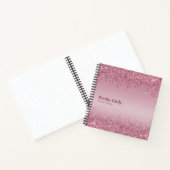 パーソナルかわいらしロガーリーセゴールド滴下グリッター ノートブック (内部)