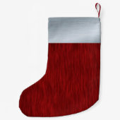 パーソナルな赤い木材とブラシ付きシルバーの外観 スモールクリスマスストッキング (裏面)