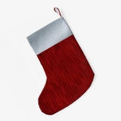 パーソナルな赤い木材とブラシ付きシルバーの外観 スモールクリスマスストッキング (裏面 (吊り時))