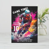 パーソナルアイスホッケースポーツバースデーパーティー 招待状 (スタンド正面)