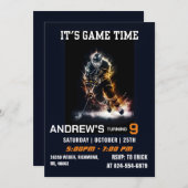 パーソナルアイスホッケー誕生日招待状 招待状 (正面/裏面)