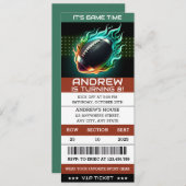 パーソナルアメリカンフットボールテーマチケット誕生日 招待状 (正面/裏面)