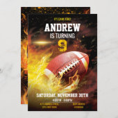 パーソナルアメリカンフットボール誕生日パーティー 招待状 (正面/裏面)