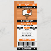 パーソナルアルティメットバスケットボール誕生日イベントパス 招待状 (正面/裏面)