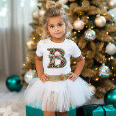 パーソナルイニシャルクリスマスホリー Tシャツ
