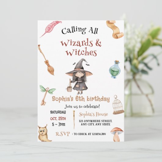 パーソナルウィッチハローウィーキャッスルウィザードリー誕生日 招待状 (スタンド正面)