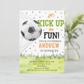 パーソナルウォーターカラーサッカー誕生日パーティー 招待状 (スタンド正面)