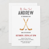 パーソナルウォーターカラーホッケーバースデーパーティー 招待状 (正面/裏面)