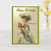 パーソナルエドワードレディ誕生日カード カード (黄色い花)