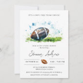 パーソナルエレガントフットボールのアメリカンベイビーシャワー 招待状 (正面)