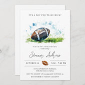 パーソナルエレガントフットボールのアメリカンベイビーシャワー 招待状 (正面/裏面)