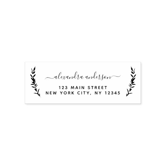 パーソナルエレガントボタニカル差出人住所 セルフインキングスタンプ (デザイン)