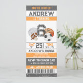 パーソナルオールスタースポーツチケットテンプレート誕生日 招待状 (スタンド正面)