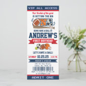 パーソナルオールスタースポーツファースト誕生日チケット 招待状 (スタンド正面)