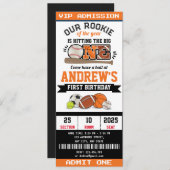 パーソナルオールスタースポーツファースト誕生日招待状 招待状 (正面/裏面)