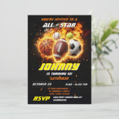 パーソナルオールスタースポーツ誕生日パーティーMVP 招待状 (スタンド正面)