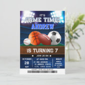 パーソナルオールスタースポーツ誕生日招待状 招待状 (スタンド正面)