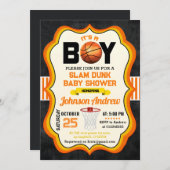 パーソナルオールスターバスケットボールベビーシャワーパーティー 招待状 (正面/裏面)