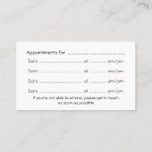 パーソナルカウンセラー豪華なピンククロムルック 予約カード (裏面)