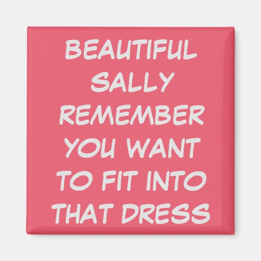 パーソナルカスタムウェディングドレスフィットダイエット磁石 マグネット (正面)