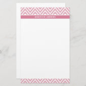 パーソナルカスタムバラパターン(の模様が)あるピンク 便箋 (正面/裏面)