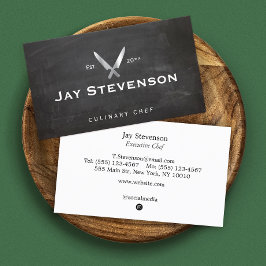 パーソナルカッコいいシェフナイフブラックケータリング 名刺