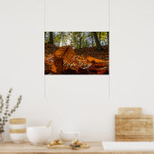 パーソナルカーペディエム光沢のある葉カラフル林 ポスター (キッチン)